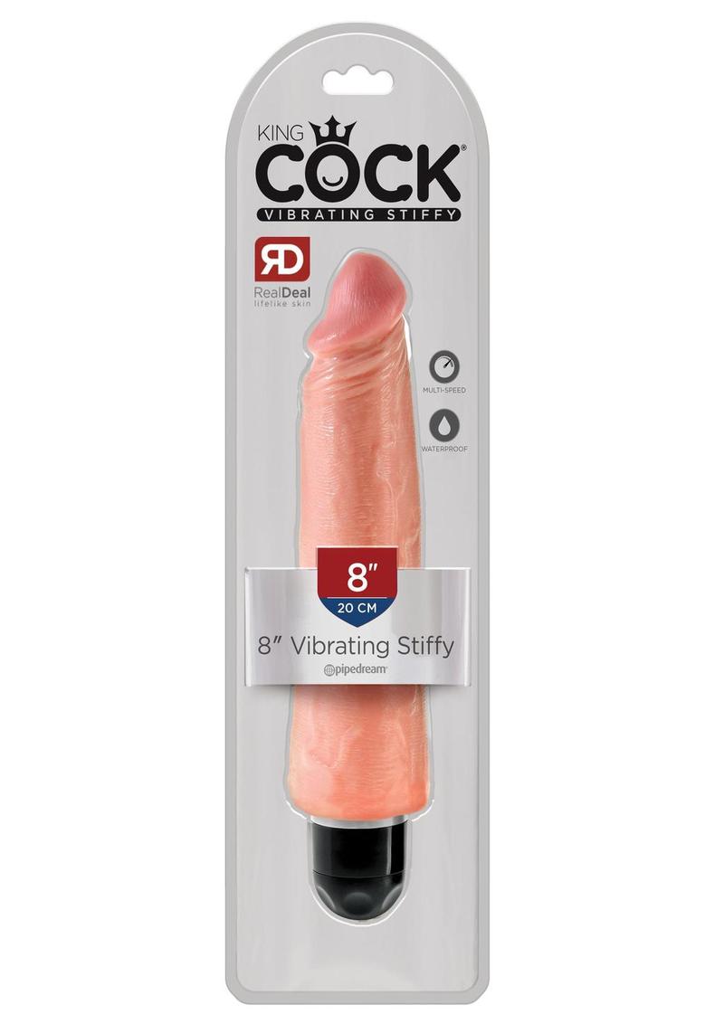 Load image into Gallery viewer, King Cock Vibrating Stiffy Dildo - Vanilla - 8in
