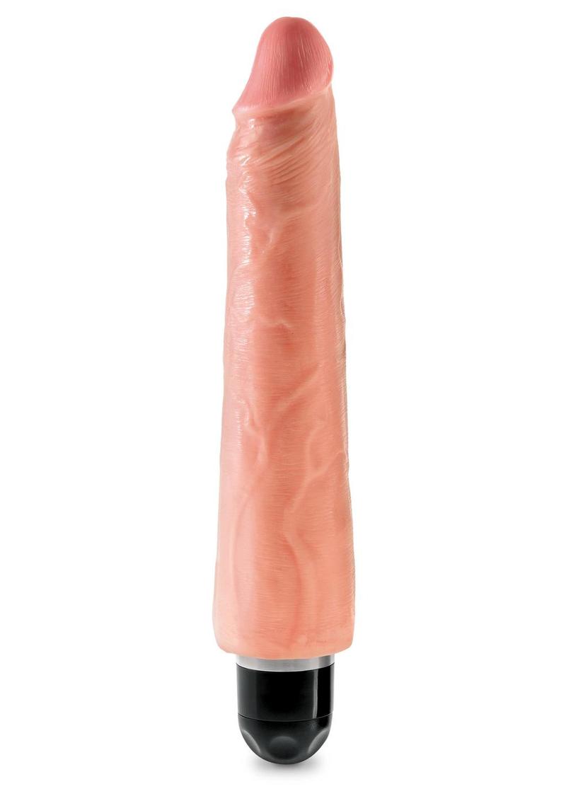 Load image into Gallery viewer, King Cock Vibrating Stiffy Dildo - Vanilla - 9in
