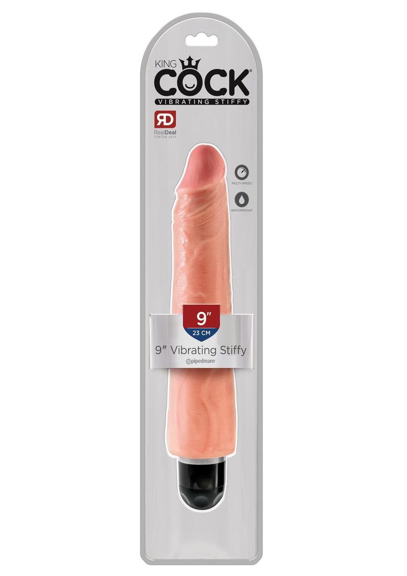 Load image into Gallery viewer, King Cock Vibrating Stiffy Dildo - Vanilla - 9in
