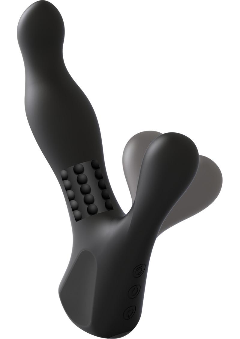 Load image into Gallery viewer, Kink Ultimate Rim Job Rechargeable Silicone Vibrating Prostate Massager with Rotating Ridges - Black
