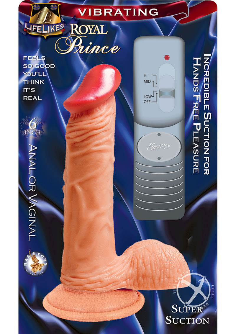 Load image into Gallery viewer, Lifelikes Vibrating Royal Prince Dildo - Flesh/Vanilla - 6in
