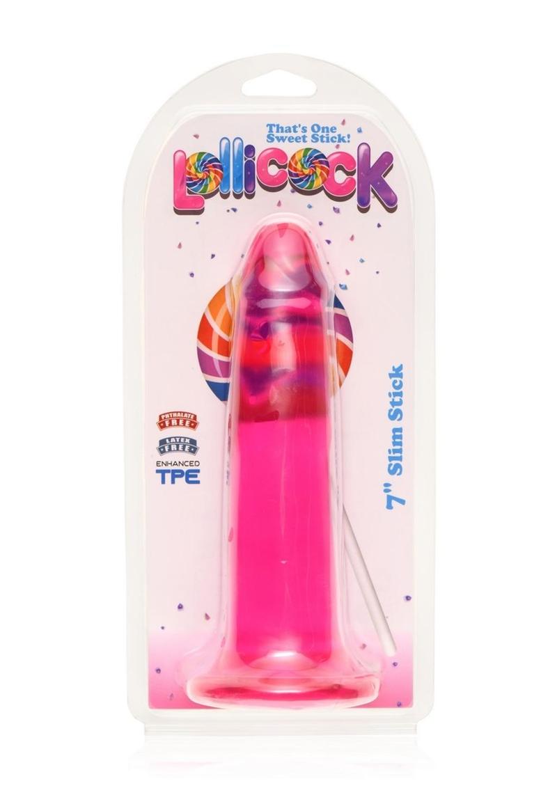 Load image into Gallery viewer, Lillicock Slim Stick Dildo - Cherry Ice/Red - 7in
