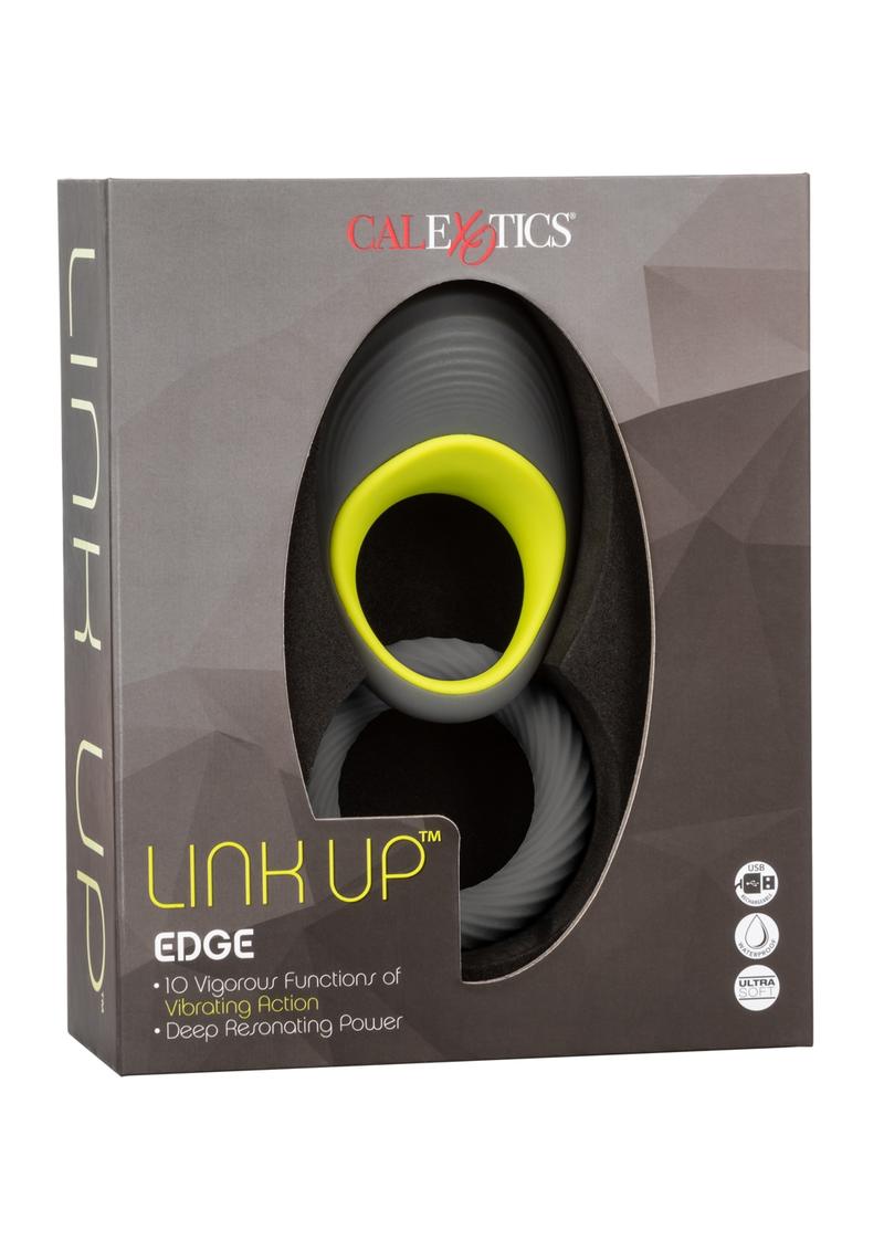 Load image into Gallery viewer, Link Up Edge Silicone Vibrating Cock Ring - Gray/Multicolor/Yellow
