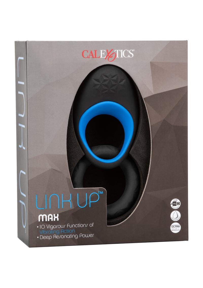 Load image into Gallery viewer, Link Up Max Silicone Vibrating Cock Ring - Black/Blue/Multicolor
