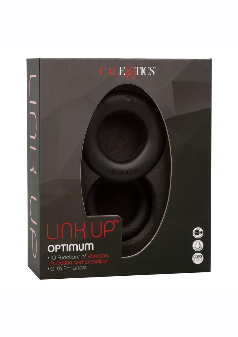 Load image into Gallery viewer, Link Up Optimum Rechargeable Silicone Cock Ring - Black
