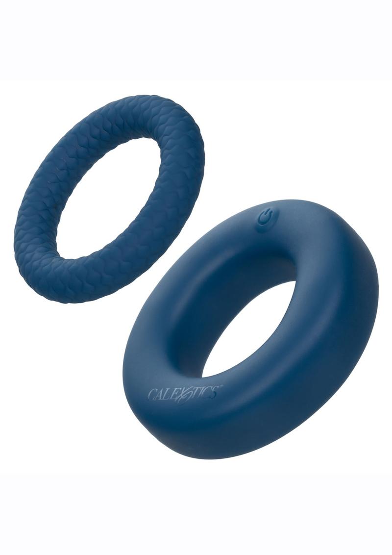 Load image into Gallery viewer, Link Up Optimum Rechargeable Silicone Cock Ring - Blue
