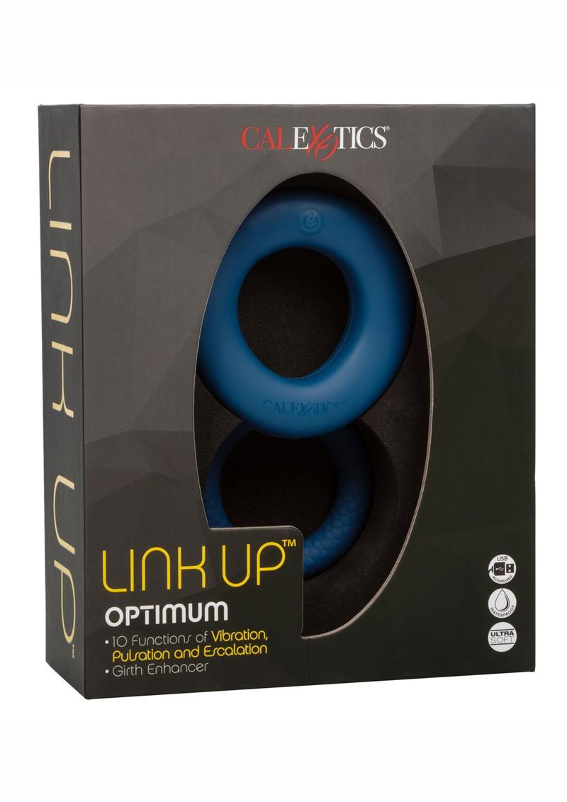 Load image into Gallery viewer, Link Up Optimum Rechargeable Silicone Cock Ring - Blue
