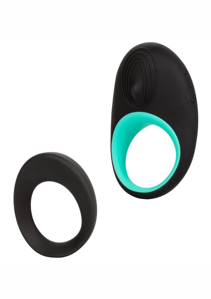 Load image into Gallery viewer, Link Up Pinnacle Vibrating Cock Ring - Black/Teal
