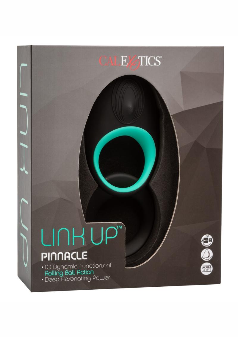 Load image into Gallery viewer, Link Up Pinnacle Vibrating Cock Ring - Black/Teal
