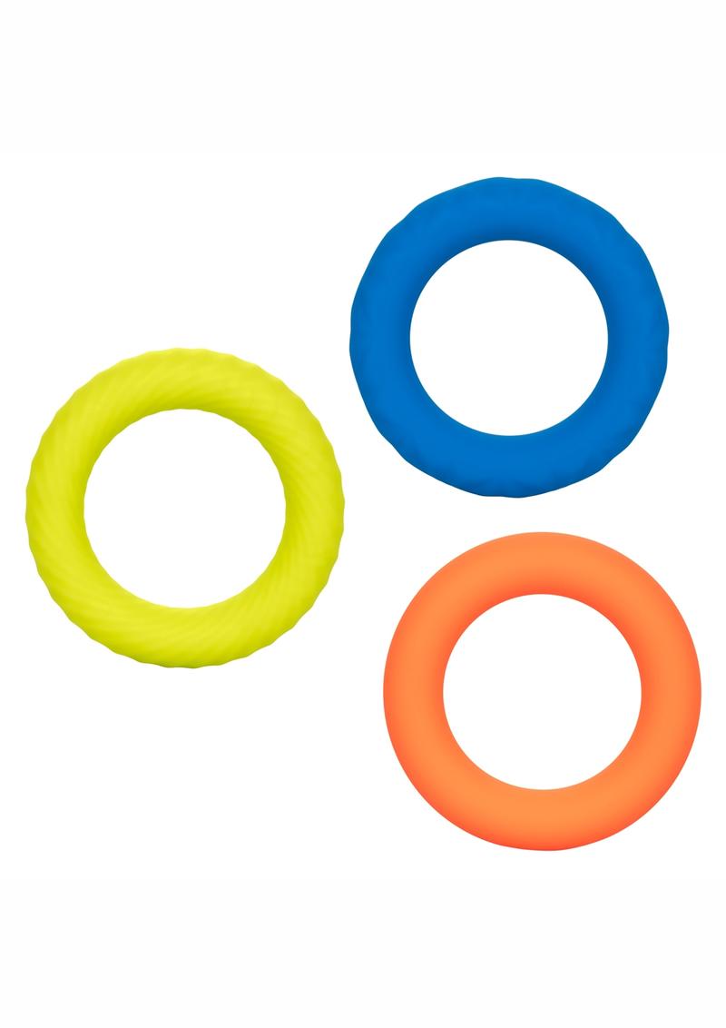 Load image into Gallery viewer, Link Up Ultra Soft Climax Silicone Cock Ring - Assorted Colors - 3 Pieces/Set
