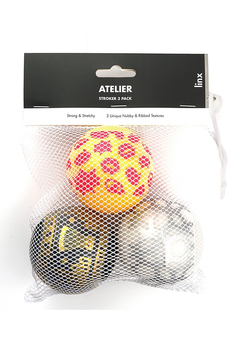 Load image into Gallery viewer, Linx Atelier Stroker Ball Masturbator - Multicolor - 3 Pack
