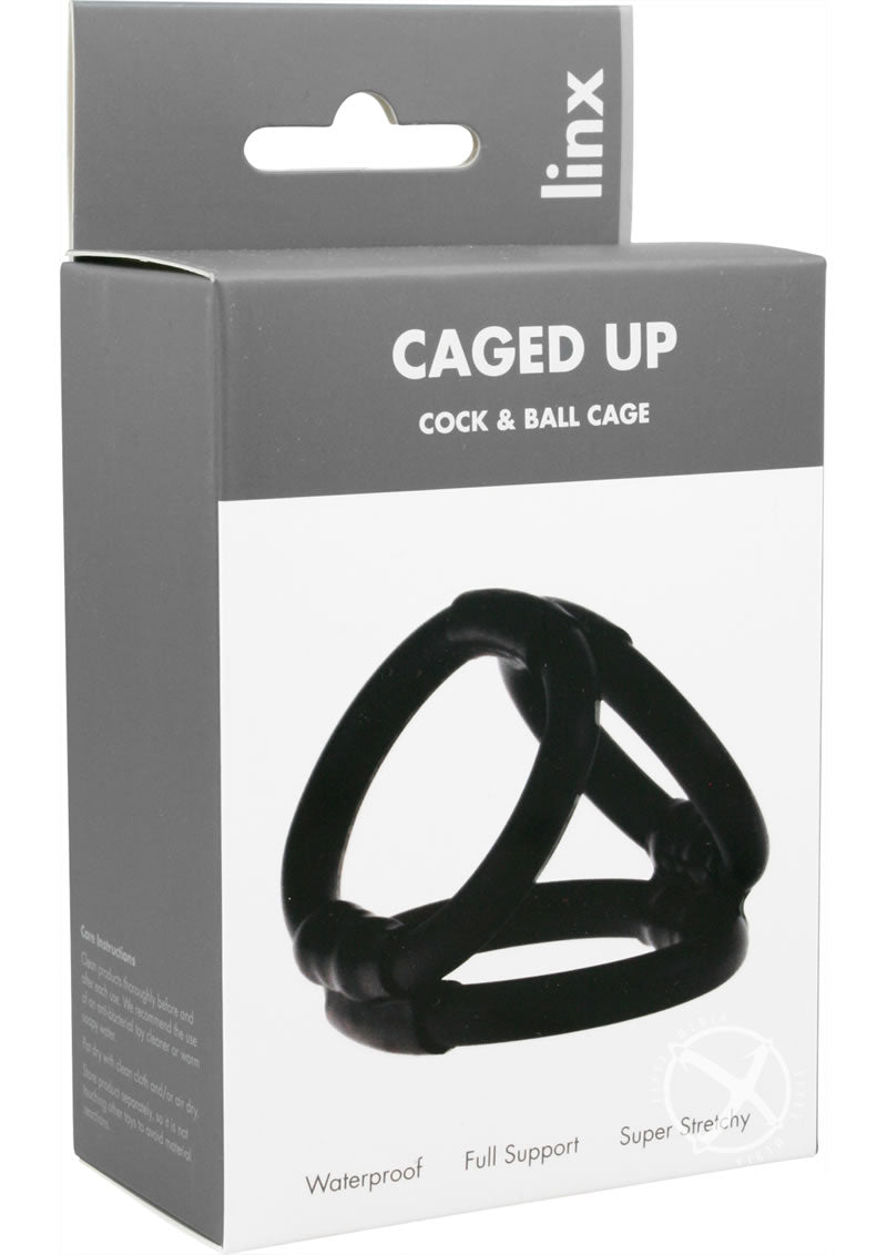 Load image into Gallery viewer, Linx Caged Up Cock Cage 3 Ring Cock Ring - Black
