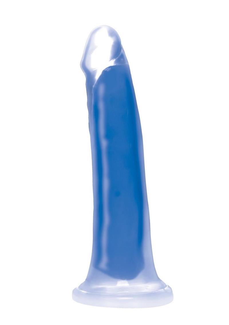 Load image into Gallery viewer, Lollicock Glow In The Dark Silicone Dildo - Blue/Glow In The Dark - 7in
