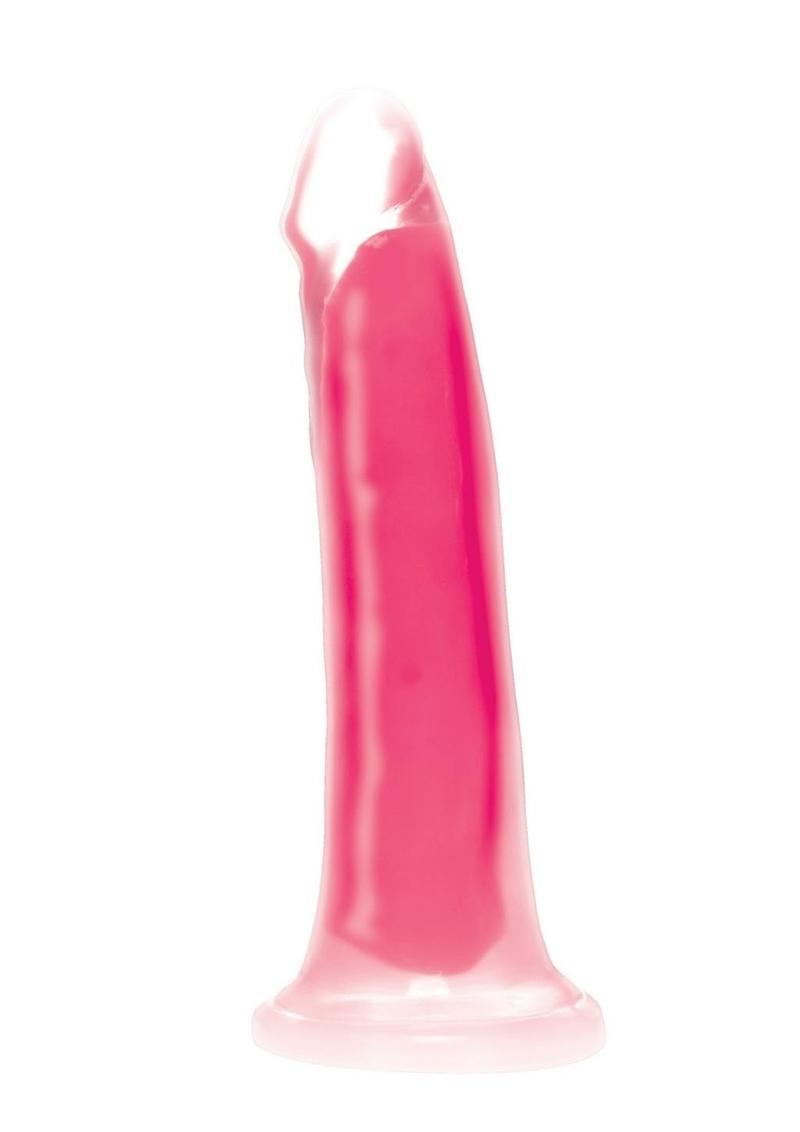 Load image into Gallery viewer, Lollicock Glow In The Dark Silicone Dildo - Glow In The Dark/Pink - 7in
