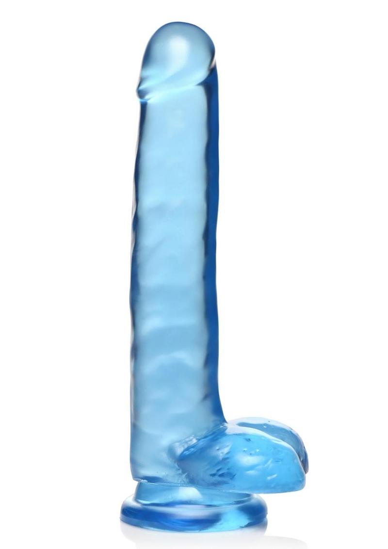 Load image into Gallery viewer, Lollicock Slim Stick Dildo with Balls - Berry Ice/Blue - 8in
