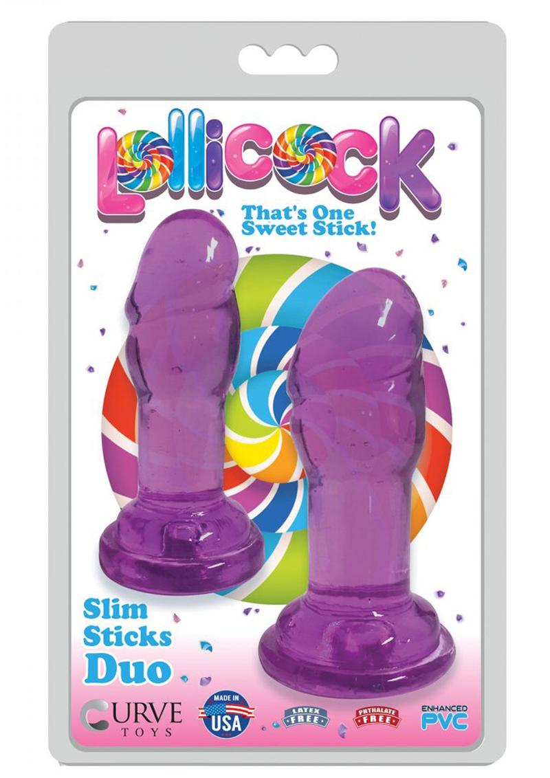 Load image into Gallery viewer, Lollicock Slim Sticks Duo Butt Plugs - Grape/Purple
