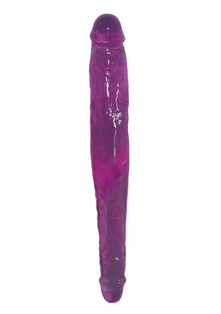 Lollicock Sweet Slim Stick Double Dildo - Grape - 13in