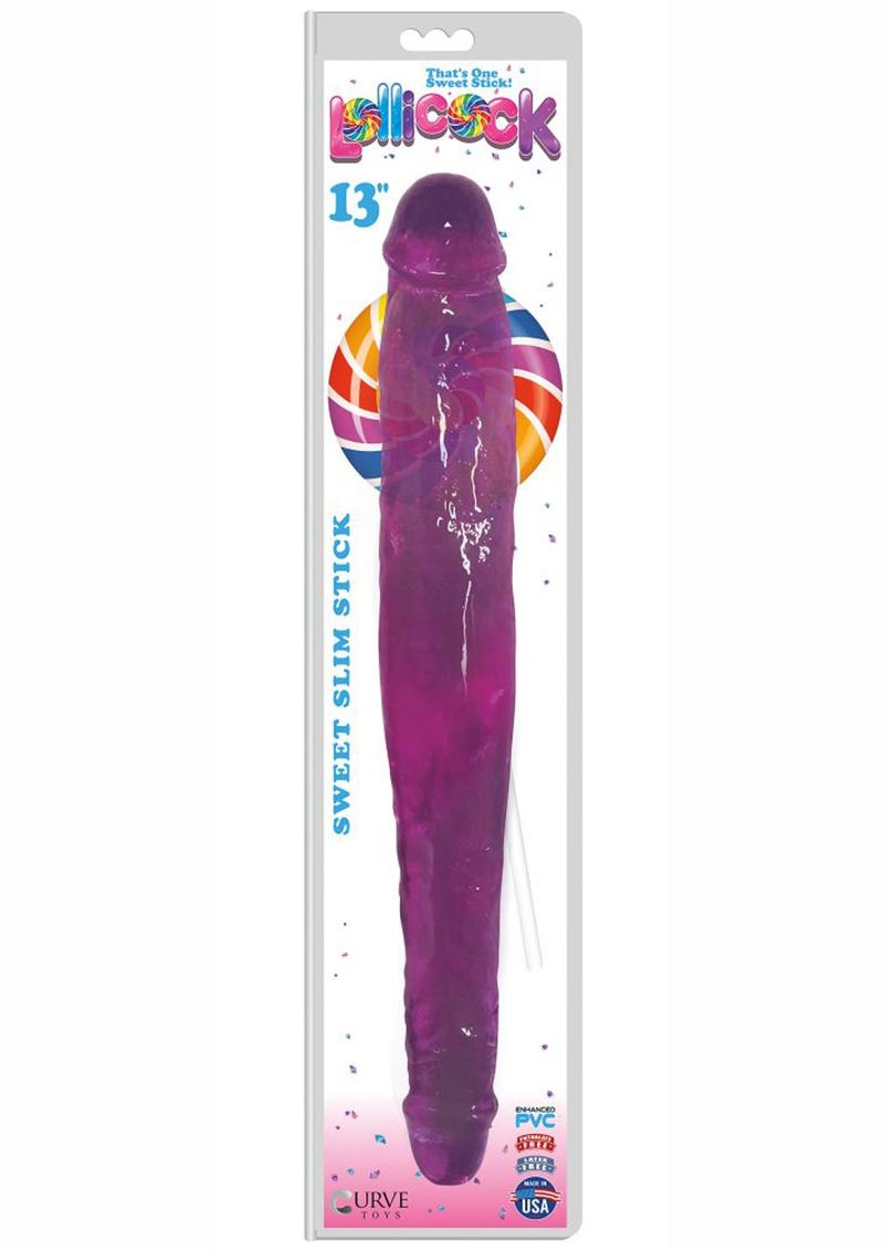 Load image into Gallery viewer, Lollicock Sweet Slim Stick Double Dildo - Grape - 13in
