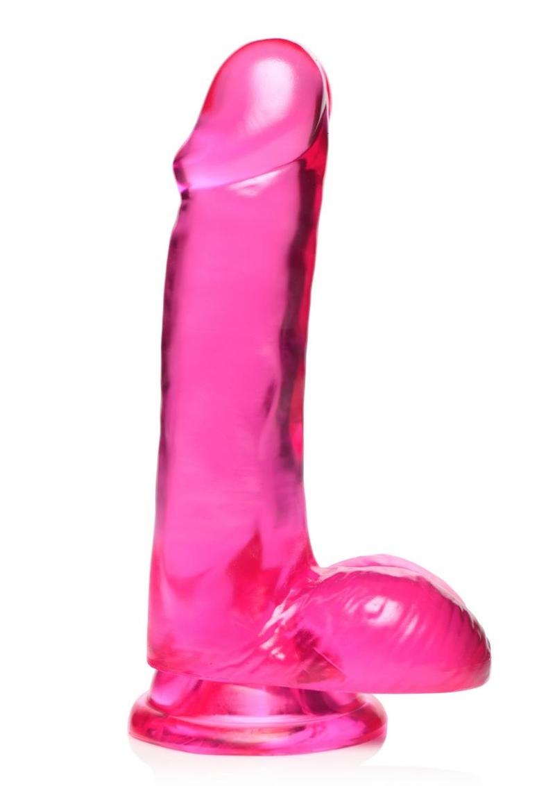 Load image into Gallery viewer, Lollipop Slim Stick Dildo with Balls - Cherry Ice/Red - 6in
