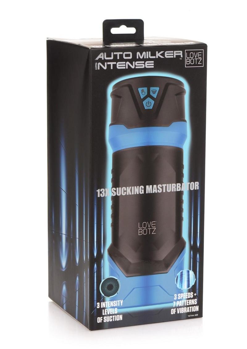 Load image into Gallery viewer, Lovebotz Auto Milker Intense Rechargeable Sucking Masturbator - Black/Blue
