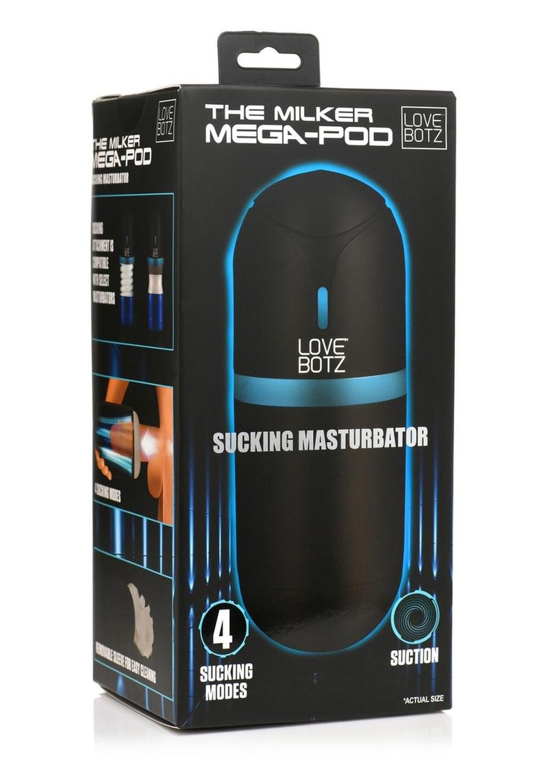 Load image into Gallery viewer, Lovebotz The Milker Mega-Pod Sucking Rechargeable Masturbator - Black/Clear
