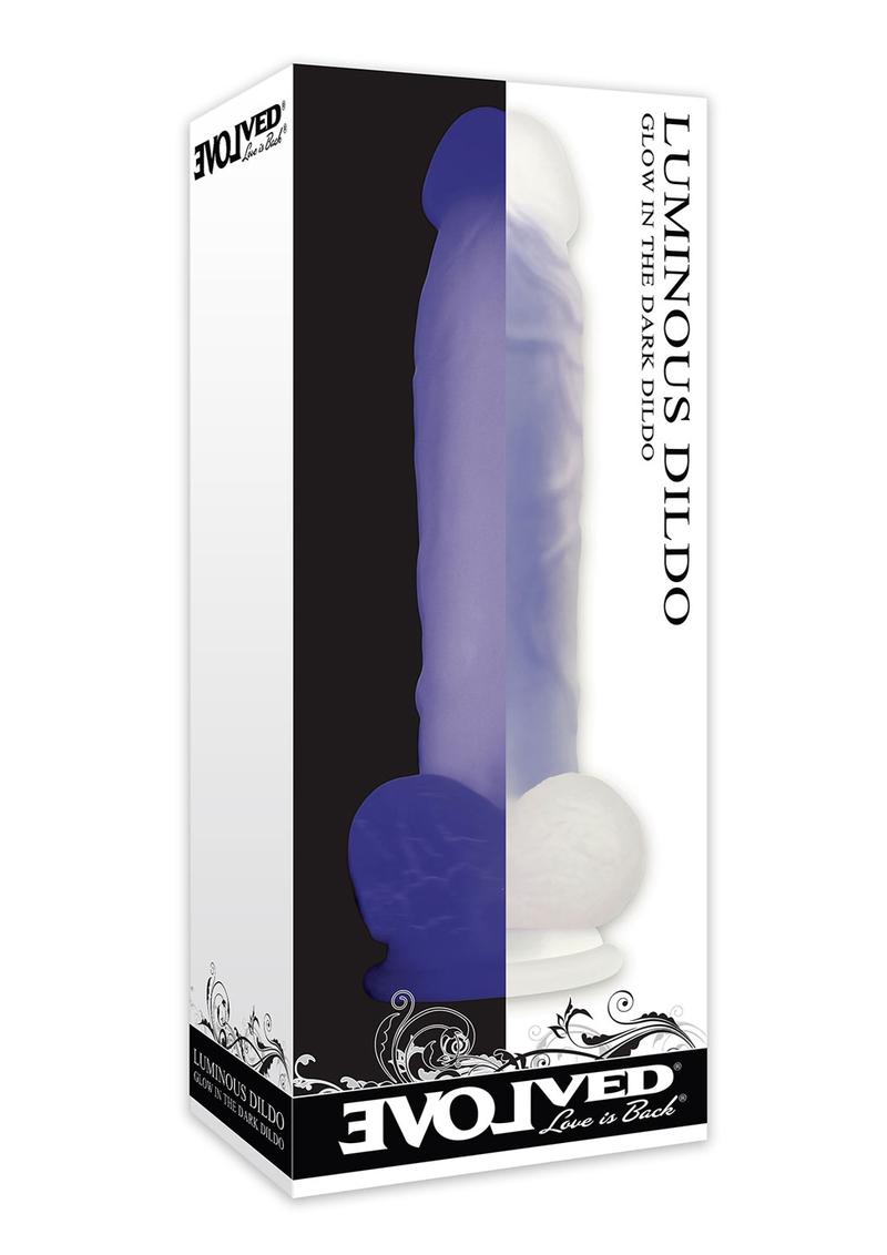 Load image into Gallery viewer, Luminous Dildo Silicone Realistic Dildo - Glow In The Dark/Purple - 8in
