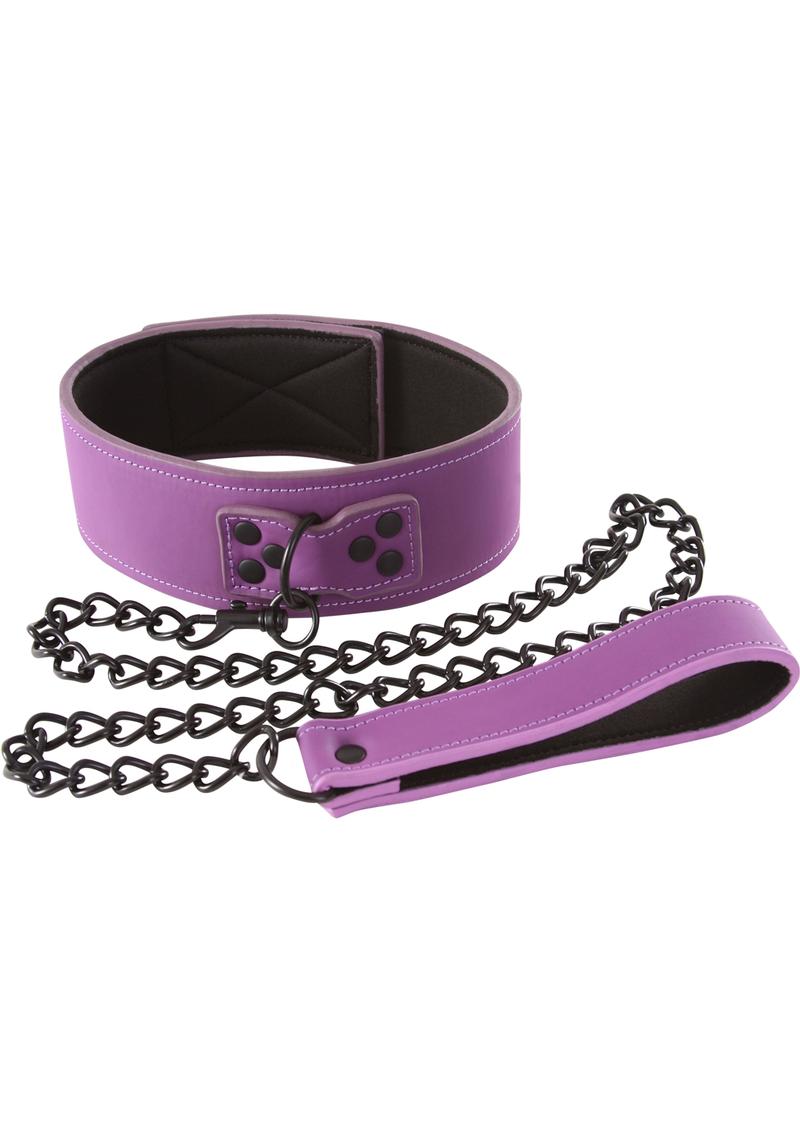 Load image into Gallery viewer, Lust Bondage Collar - Black/Purple
