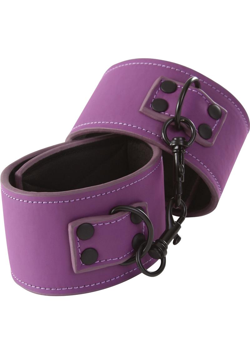 Load image into Gallery viewer, Lust Bondage Wrist Cuff - Black/Purple
