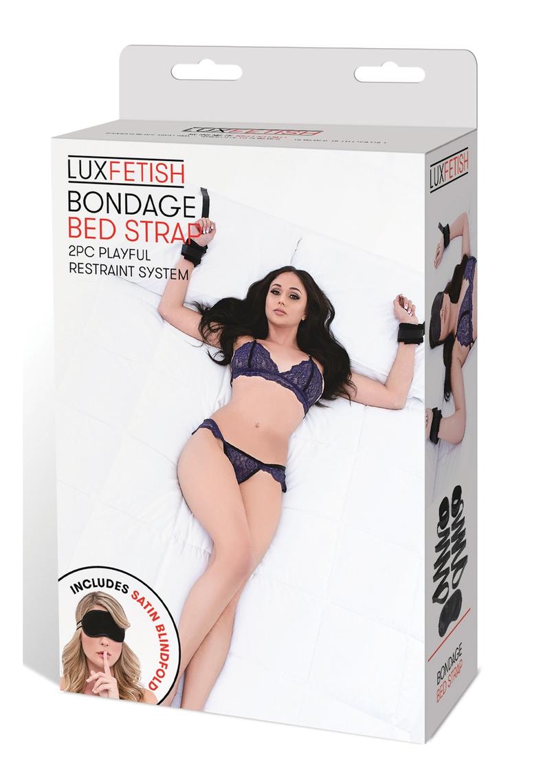 Load image into Gallery viewer, Lux Fetish Bondage Bed Strap - Black - 2 Piece Set
