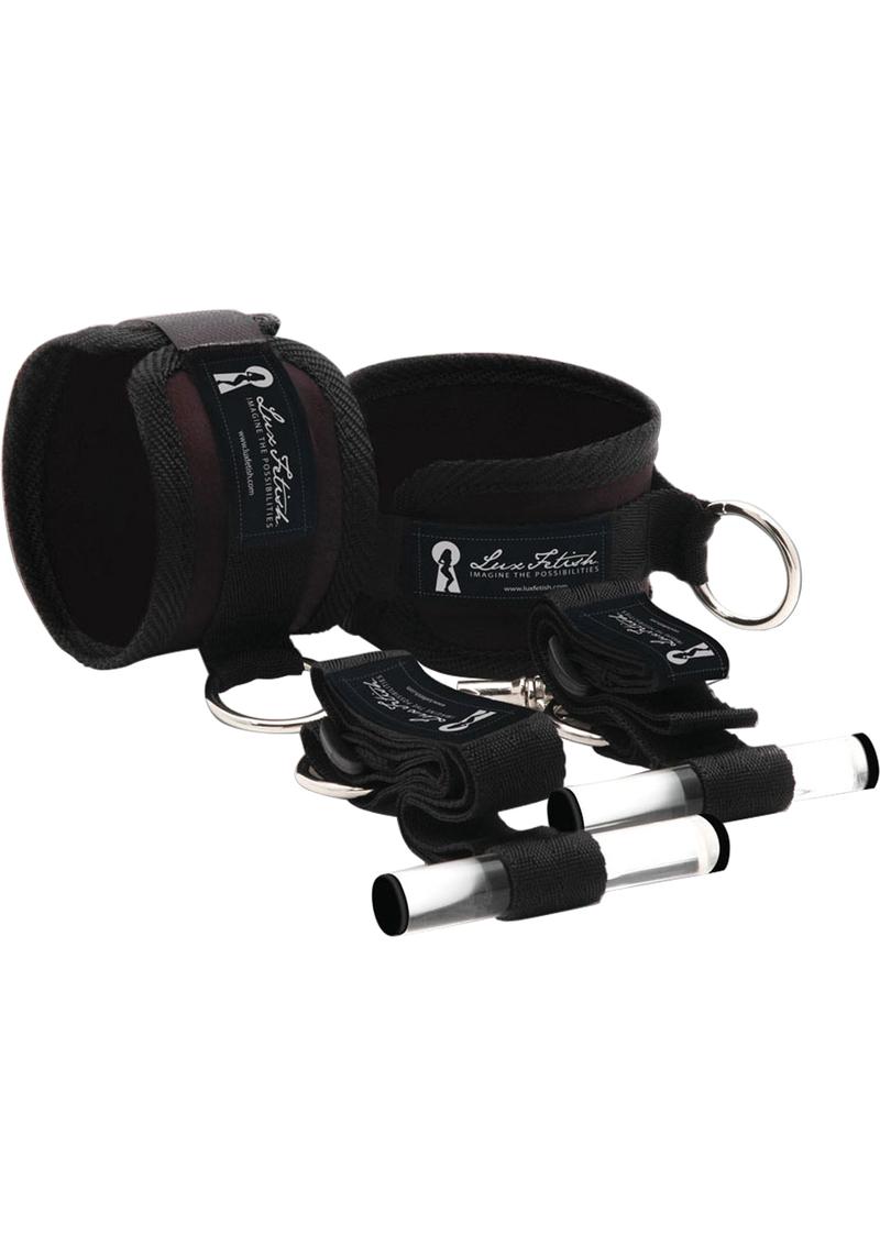 Load image into Gallery viewer, Lux Fetish Closet Cuffs Adjustable Playful Restraint System - Black - 4 Piece Set
