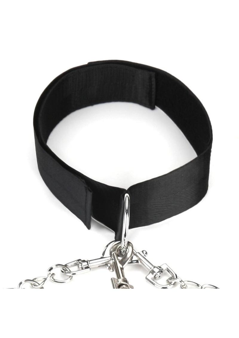 Load image into Gallery viewer, Lux Fetish Collar, Cuffs and Leash Set with Removable Cuffs and Leash
