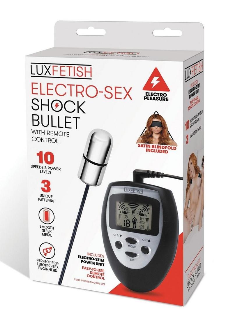 Load image into Gallery viewer, Lux Fetish Electro Sex Shock Bullet with Remote Control - Black
