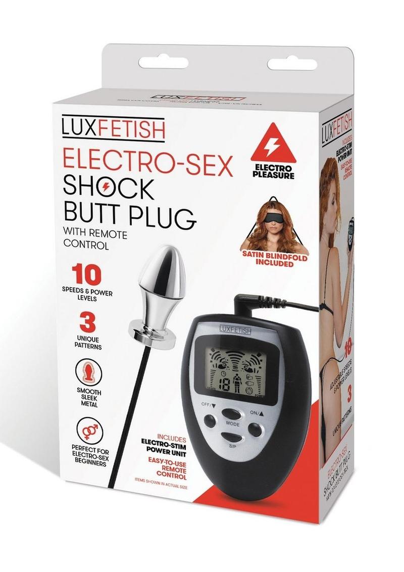 Load image into Gallery viewer, Lux Fetish Electro Sex Shock Butt Plug with Remote Control - Black
