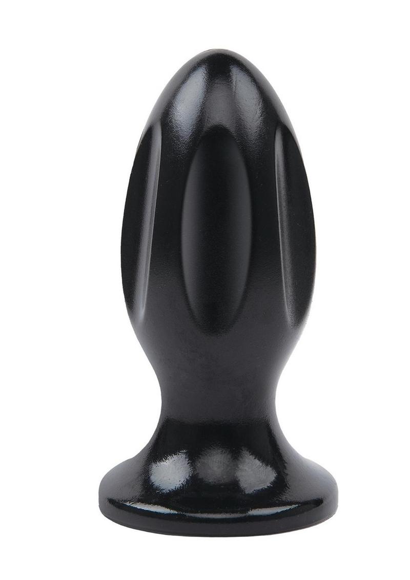 Load image into Gallery viewer, Lux Fetish Grooved Butt Plug - Black - 5in
