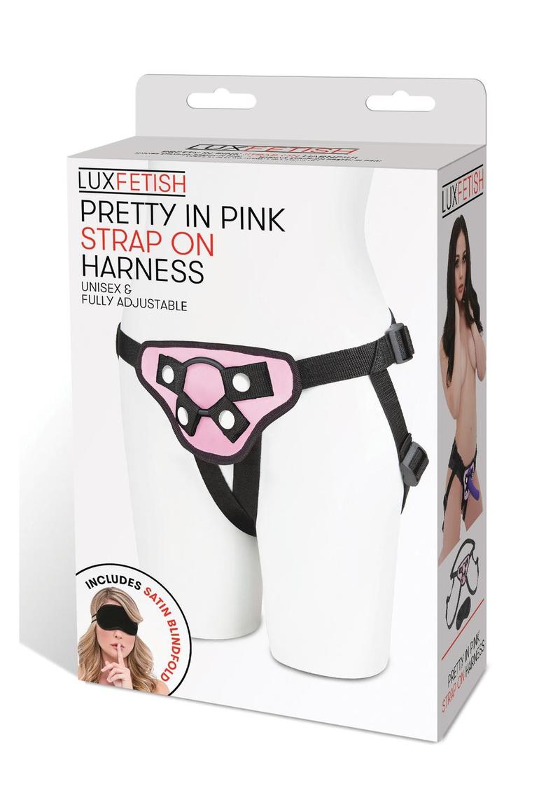 Load image into Gallery viewer, Lux Fetish Pretty In Pink Strap-On Harness Adjustable - Pink
