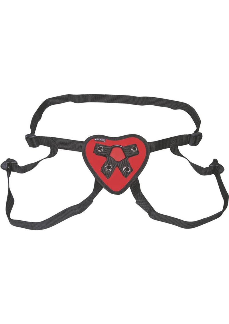 Load image into Gallery viewer, Lux Fetish Red Heart Strap-On Harness Adjustable - Red
