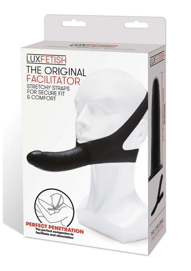 Load image into Gallery viewer, Lux Fetish The Original Facilitator Face Strap-On with Dildo - Black
