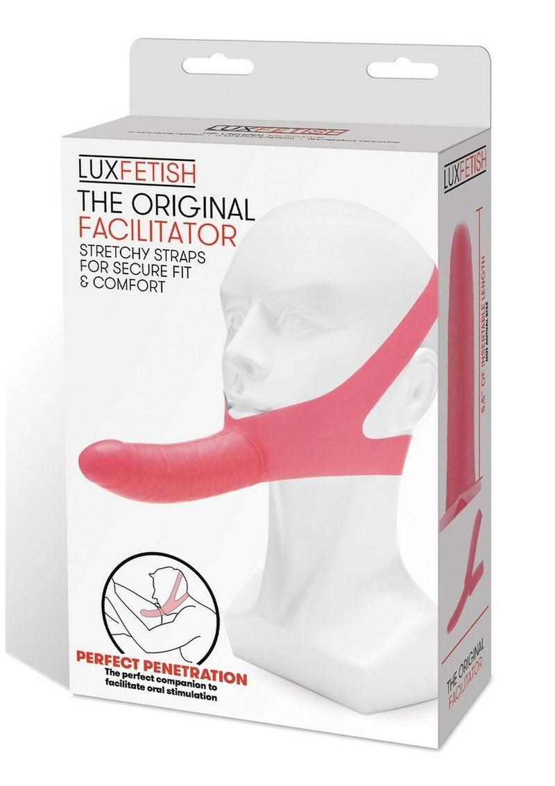 Load image into Gallery viewer, Lux Fetish The Original Facilitator Face Strap-On with Dildo - Pink
