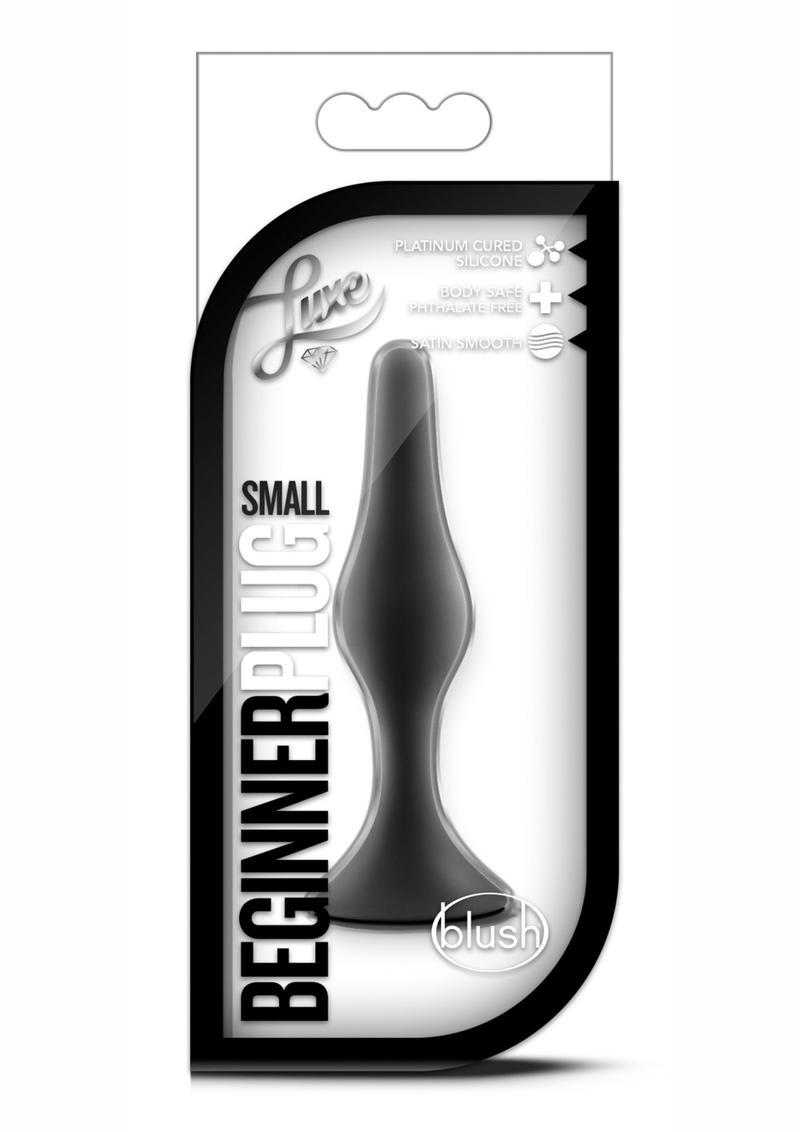 Load image into Gallery viewer, Luxe Beginner Silicone Butt Plug - Black - Small
