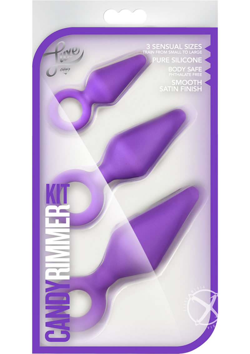 Load image into Gallery viewer, Luxe Candy Rimmer Anal Kit Silicone - Purple - 3 Piece Kit
