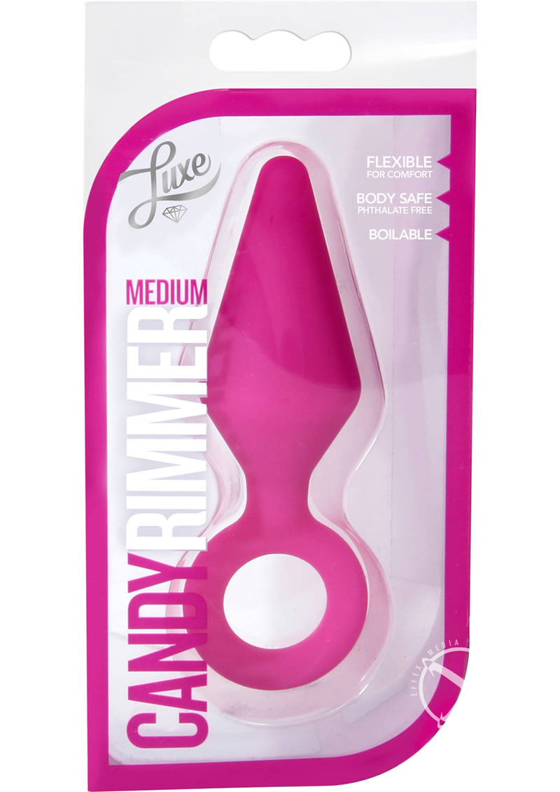 Load image into Gallery viewer, Luxe Candy Rimmer Silicone Butt Plug - Pink - Medium
