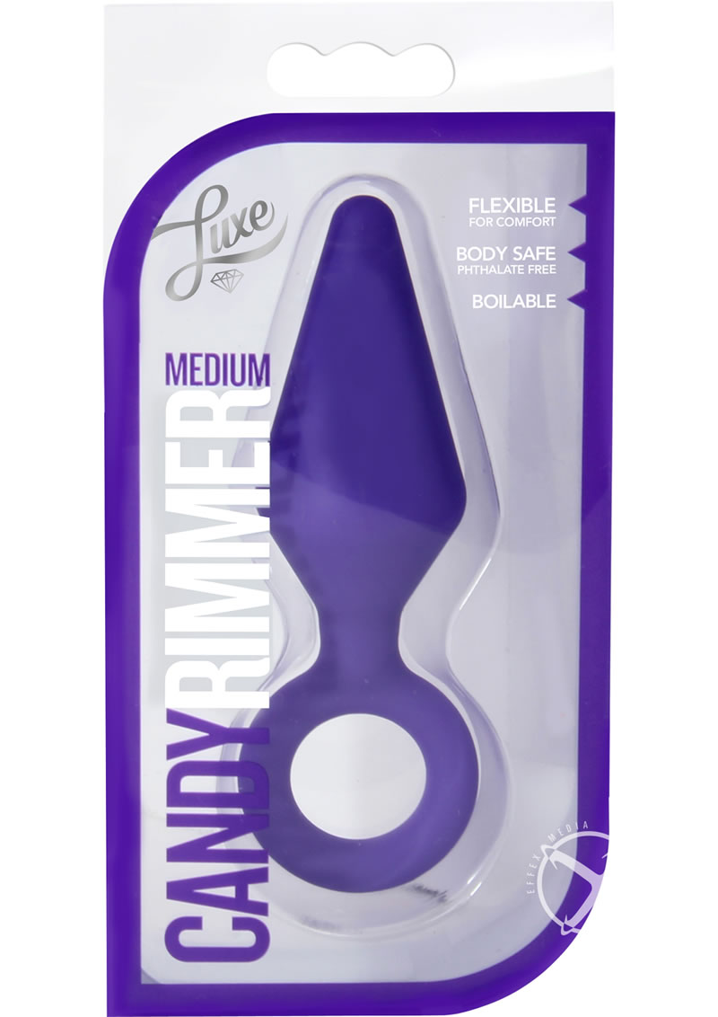 Load image into Gallery viewer, Luxe Candy Rimmer Silicone Butt Plug - Purple - Medium
