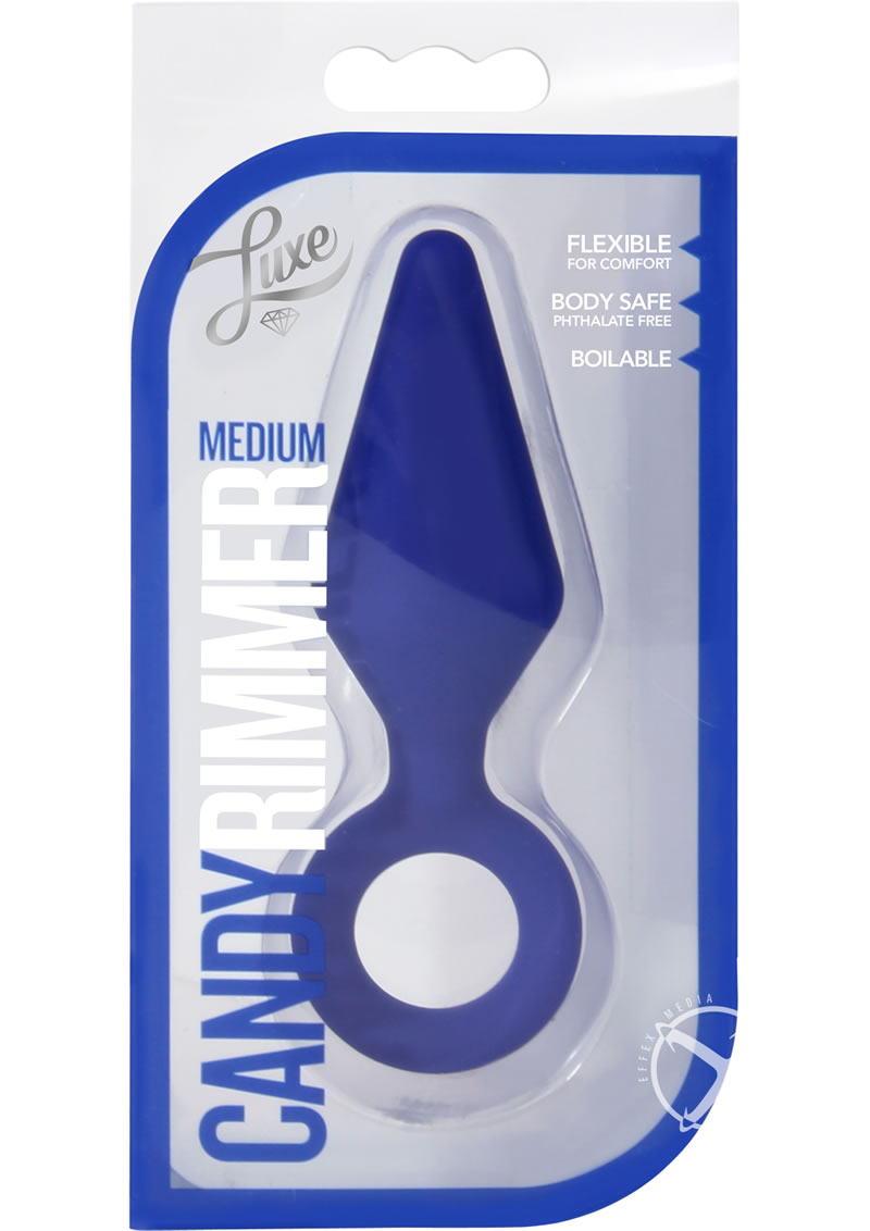 Load image into Gallery viewer, Luxe Candy Rimmer Silicone Butt Plug - Blue/Indigo - Small
