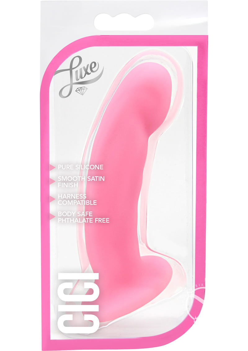 Load image into Gallery viewer, Luxe Cici Silicone Dildo - Pink - 6.5in
