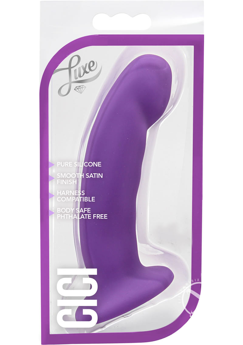 Load image into Gallery viewer, Luxe Cici Silicone Dildo - Purple - 6.5in
