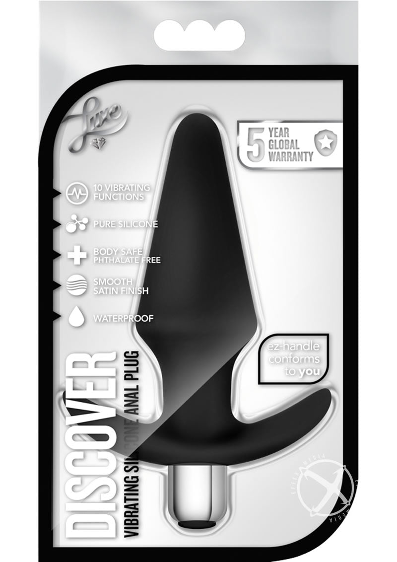 Load image into Gallery viewer, Luxe Discover Silicone Vibrator Butt Plug - Black
