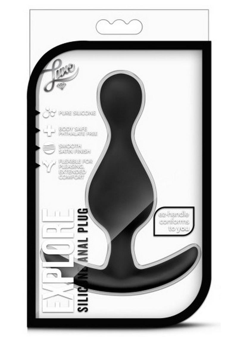 Load image into Gallery viewer, Luxe Explore Silicone Butt Plug - Black
