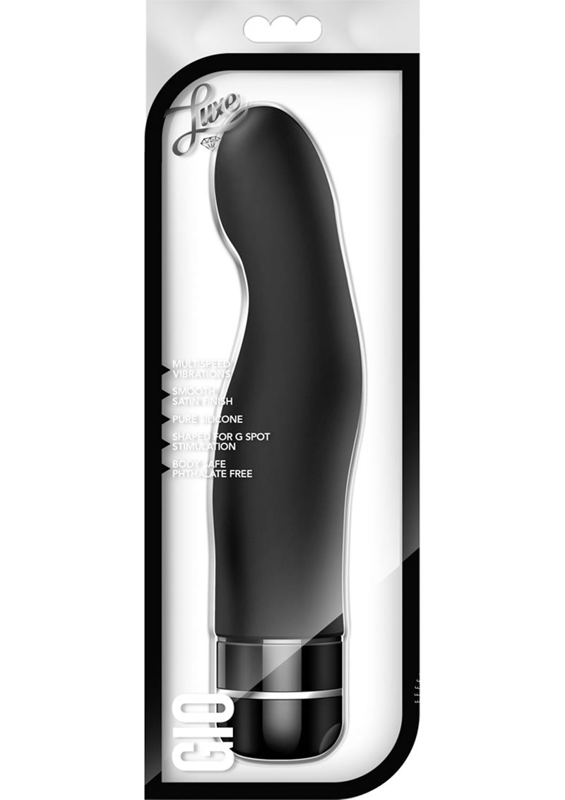 Load image into Gallery viewer, Luxe Gio Vibrating Silicone Dildo - Black - 8in
