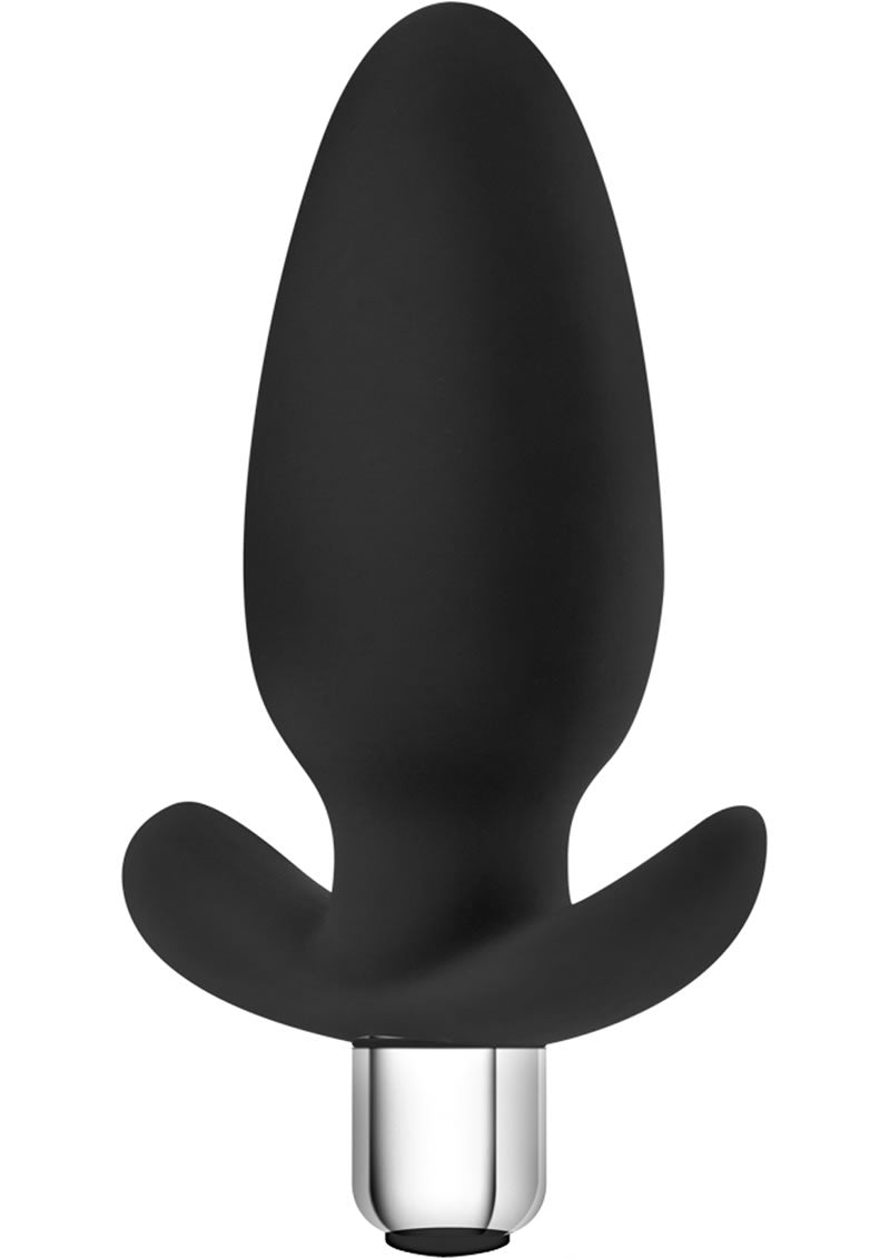 Load image into Gallery viewer, Luxe Little Thumper Silicone Butt Plug - Black
