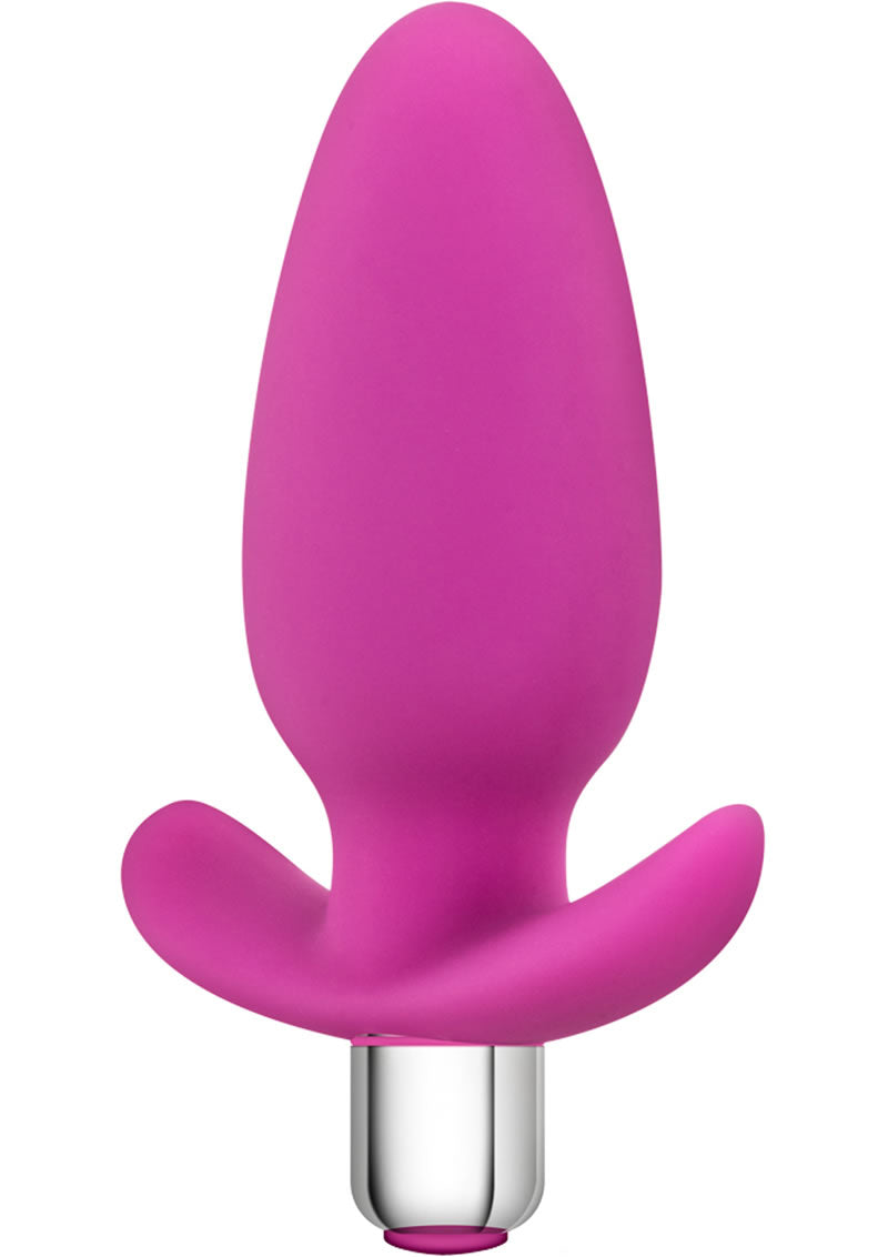 Load image into Gallery viewer, Luxe Little Thumper Silicone Vibrating Butt Plug - Pink
